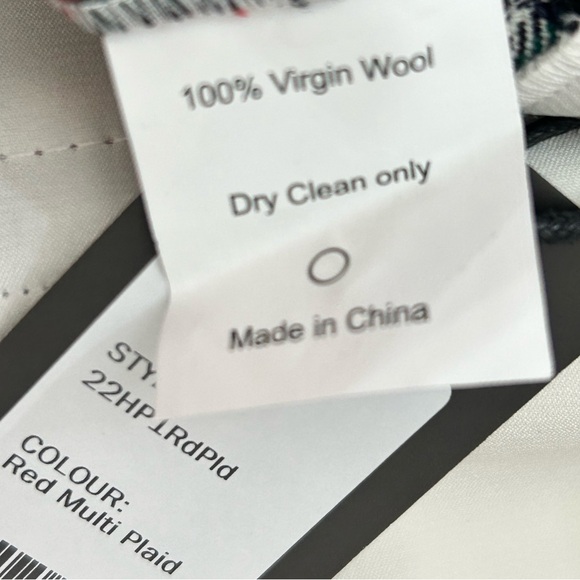 NWT Hunter Bell Melina Pant Red/Multi Plaid Sz 2 - Picture 9 of 9